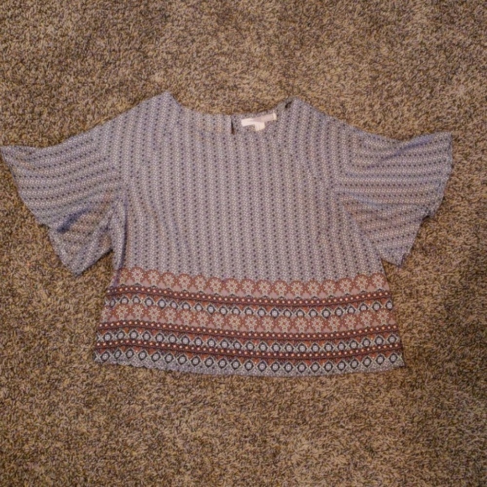 Forever 21 Contemporary Crop Top with Bell Sleeves